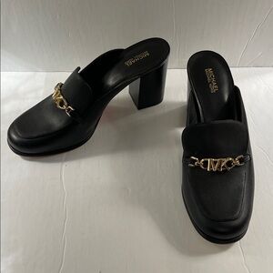 Michael Kors Women’s Black Mules with Gold Accent Size 8.5